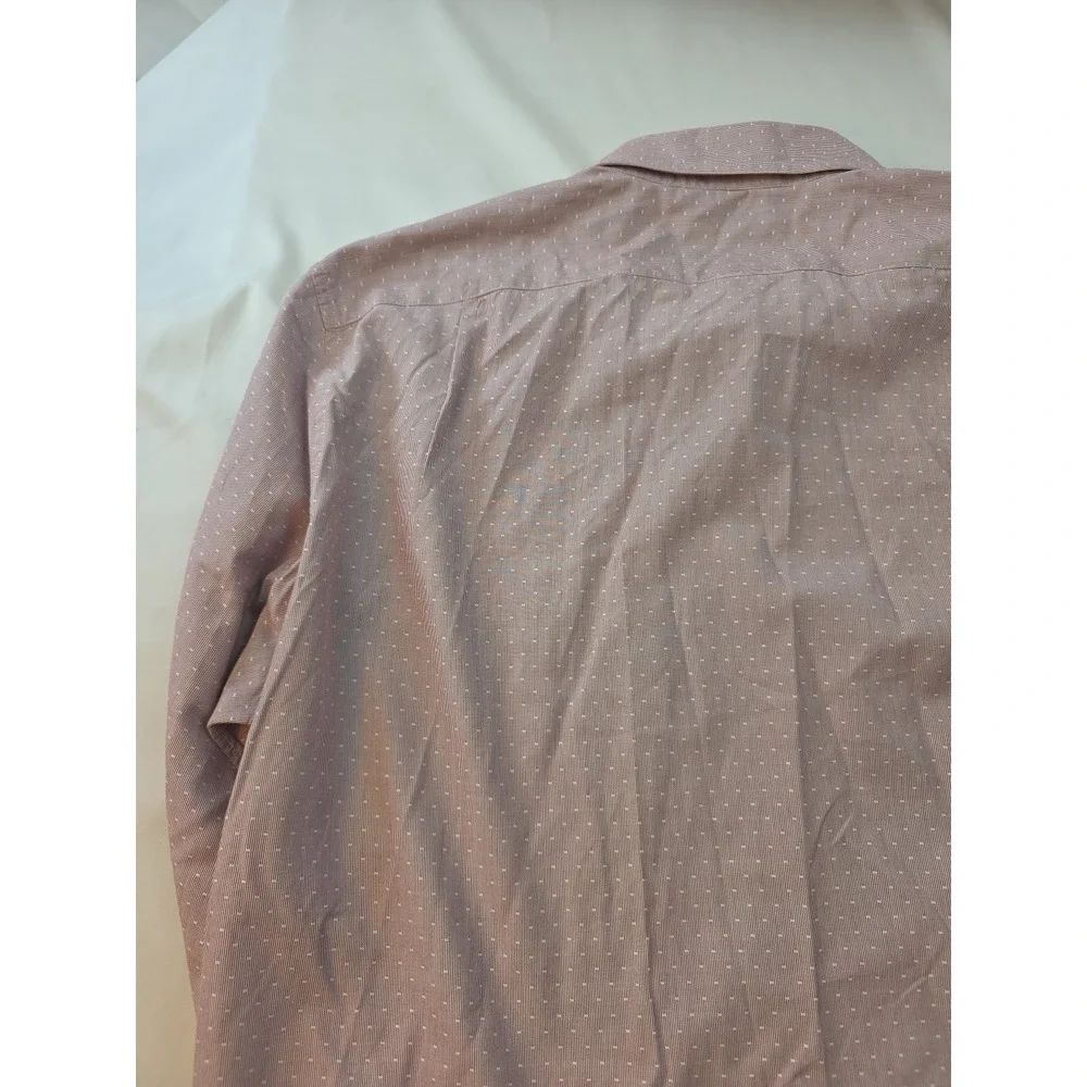 J. Crew Shirt Men's Large Slim Long Sleeve Pink Red Preppy 100% Cotton White Dot - Picture 14 of 16